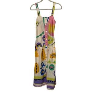 Zara Colorful Geometric Print Summer Dress Womens Size Extra Small